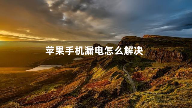 苹果手机漏电怎么解决