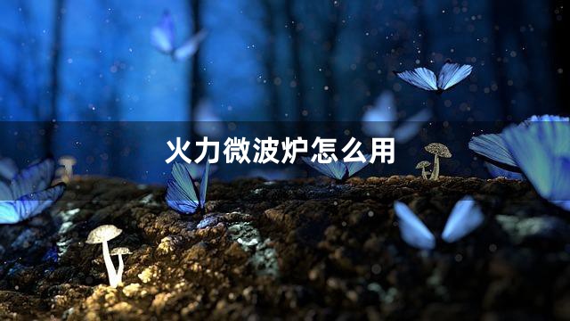 火力微波炉怎么用