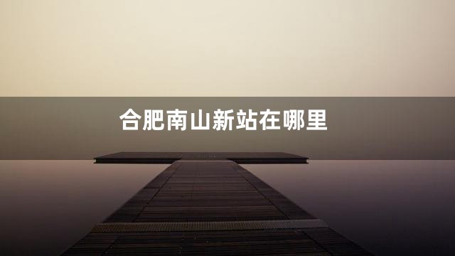 合肥南山新站在哪里