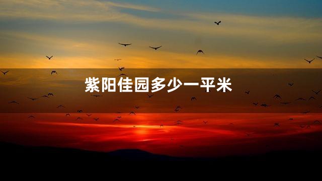 紫阳佳园多少一平米