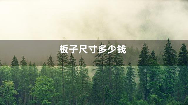 板子尺寸多少钱