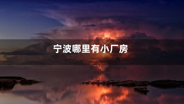宁波哪里有小厂房