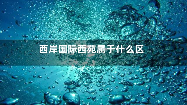 西岸国际西苑属于什么区