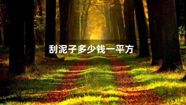 刮泥子多少钱一平方