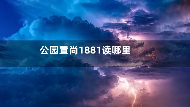 公园置尚1881读哪里