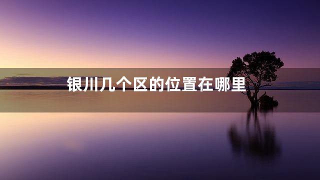 银川几个区的位置在哪里