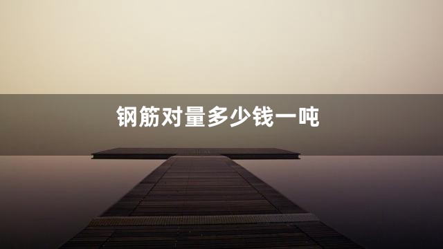 钢筋对量多少钱一吨