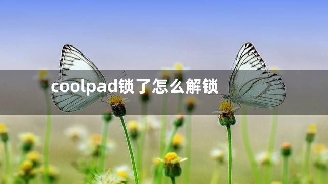 coolpad锁了怎么解锁