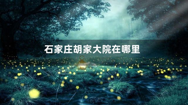 石家庄胡家大院在哪里