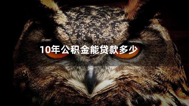 10年公积金能贷款多少