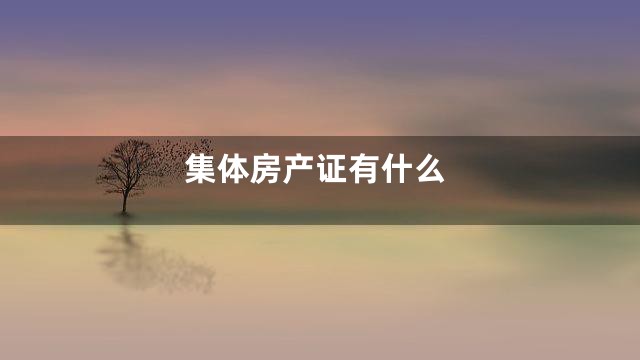 集体房产证有什么