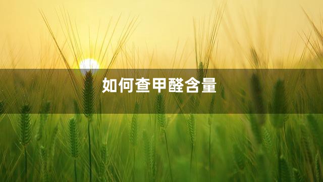 如何查甲醛含量