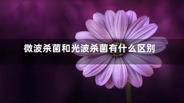 微波杀菌和光波杀菌有什么区别