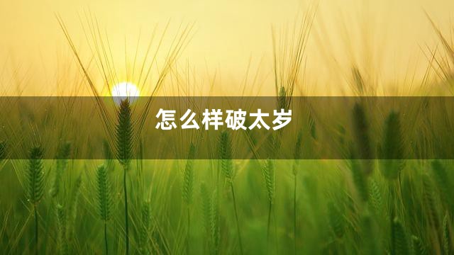 怎么样破太岁