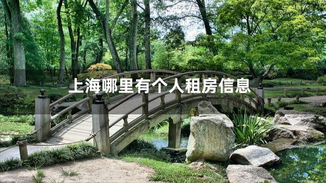 上海哪里有个人租房信息