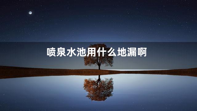 喷泉水池用什么地漏啊