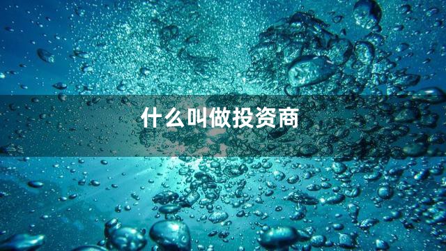 什么叫做投资商