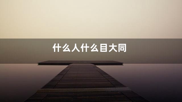 什么人什么目大同
