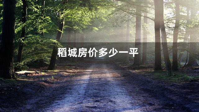 稻城房价多少一平