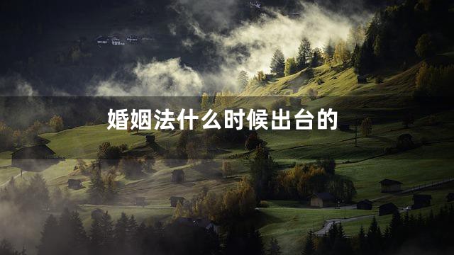 婚姻法什么时候出台的