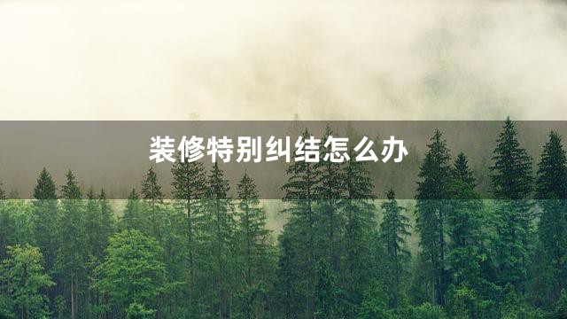 装修特别纠结怎么办