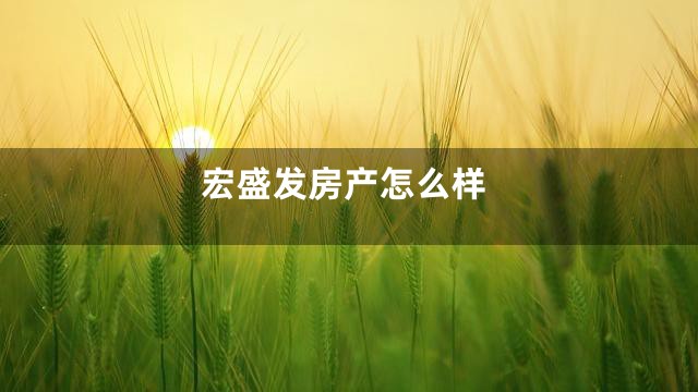 宏盛发房产怎么样