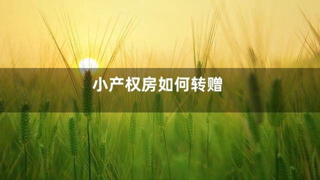 小产权房如何转赠