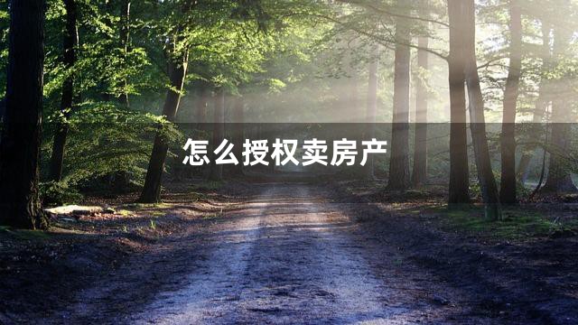 怎么授权卖房产