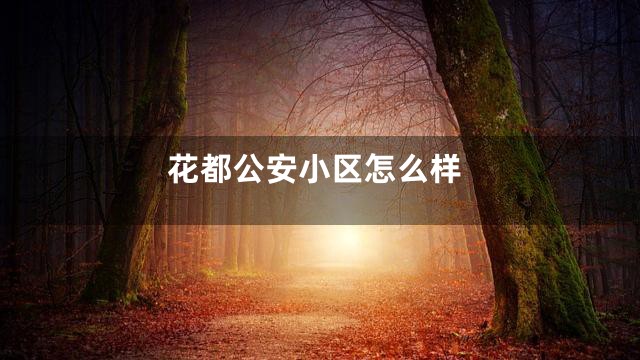 花都公安小区怎么样