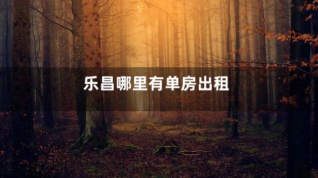 乐昌哪里有单房出租