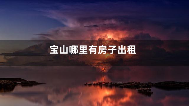 宝山哪里有房子出租