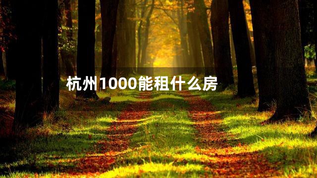 杭州1000能租什么房