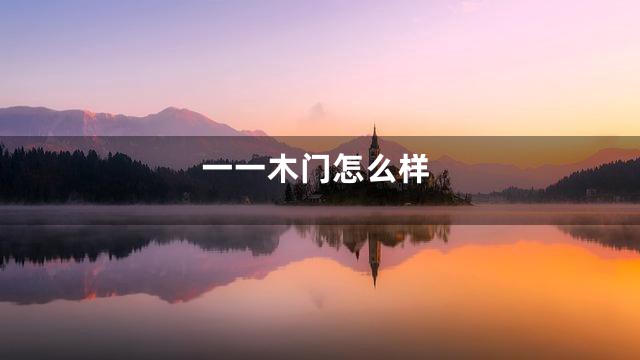 一一木门怎么样