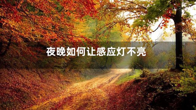 夜晚如何让感应灯不亮