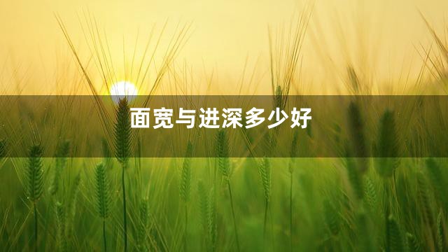面宽与进深多少好