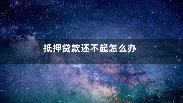 抵押贷款还不起怎么办