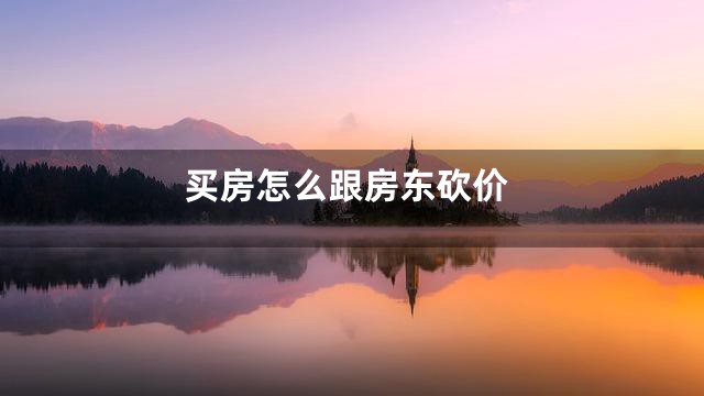 买房怎么跟房东砍价