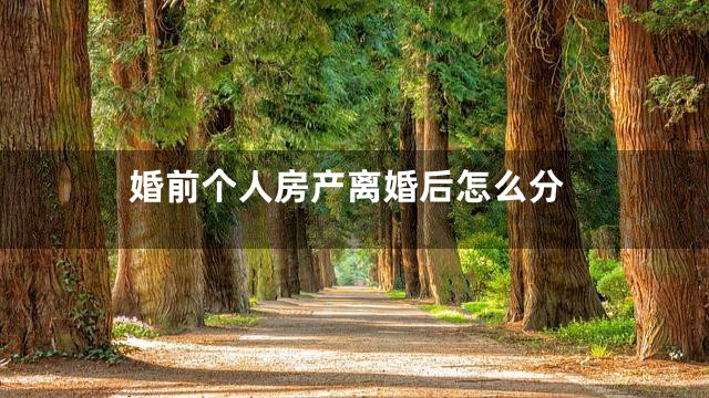 婚前个人房产离婚后怎么分