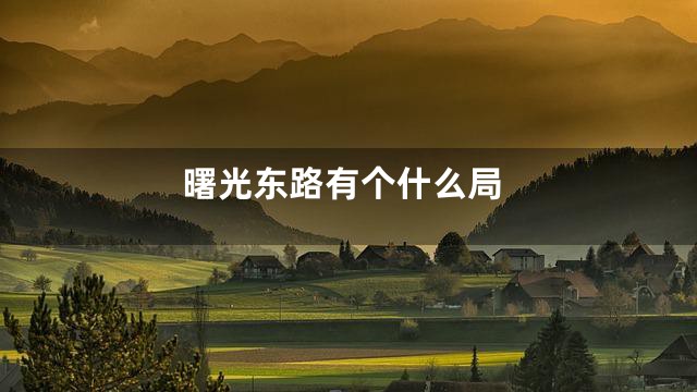 曙光东路有个什么局