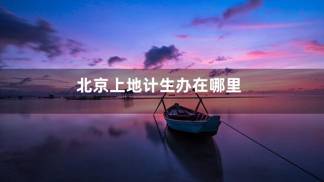 北京上地计生办在哪里