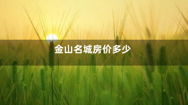 金山名城房价多少