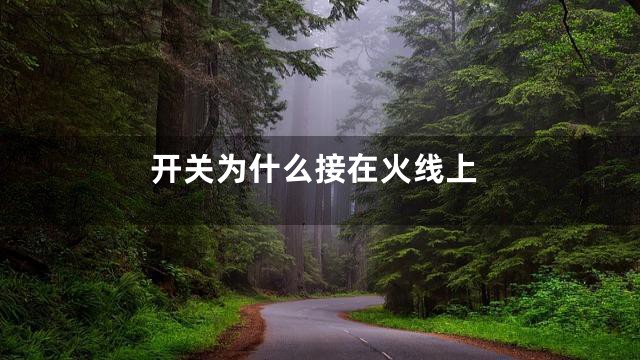 开关为什么接在火线上