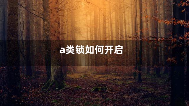 a类锁如何开启