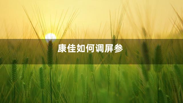 康佳如何调屏参