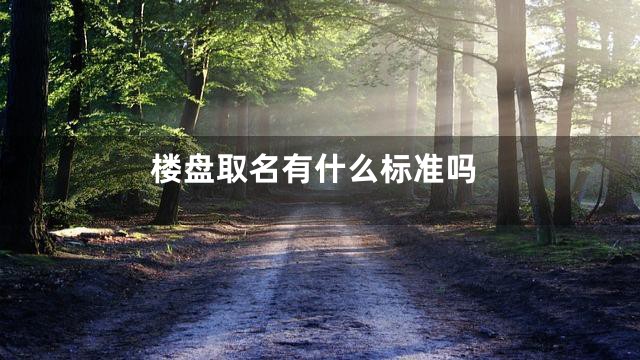 楼盘取名有什么标准吗