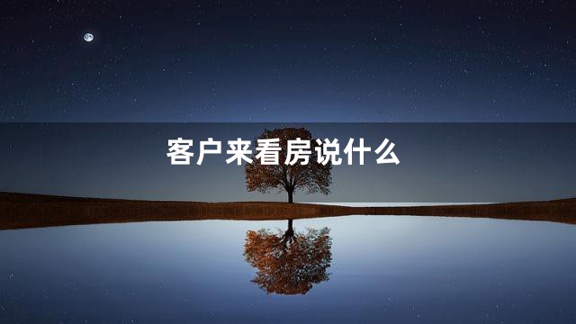 客户来看房说什么