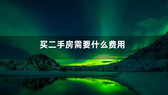 买二手房需要什么费用