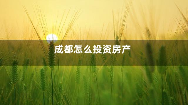 成都怎么投资房产