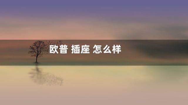 欧普 插座 怎么样