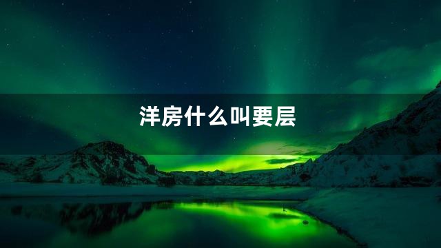 洋房什么叫要层